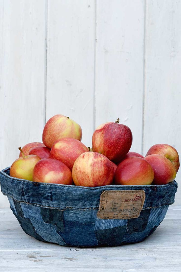 cool denim fruit bowl